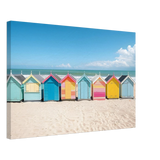 “Coastal Candy Huts” | Wall Art Print - Canvas - 40x60 cm / 16x24″ - 