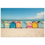 “Coastal Candy Huts” | Wall Art Print - Wood Prints - 40x60 cm / 16x24″ - 