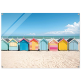 “Coastal Candy Huts” | Wall Art Print - Acrylic Print - 70x100 cm / 28x40″ - 
