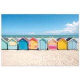 “Coastal Candy Huts” | Wall Art Print - Fine Art Poster - 60x90 cm / 24x36″ - 