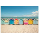 “Coastal Candy Huts” | Wall Art Print - Wood Prints - 70x100 cm / 28x40″ - 