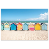 “Coastal Candy Huts” | Wall Art Print - Fine Art Poster - 30x45 cm / 12x18″ - 