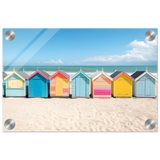 “Coastal Candy Huts” | Wall Art Print - Acrylic Print - 20x30 cm / 8x12″ - 