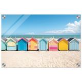 “Coastal Candy Huts” | Wall Art Print - Acrylic Print - 30x45 cm / 12x18″ - 