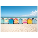 “Coastal Candy Huts” | Wall Art Print - Fine Art Poster - 70x100 cm / 28x40″ - 