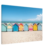 “Coastal Candy Huts” | Wall Art Print - Canvas - 70x100 cm / 28x40″ - 