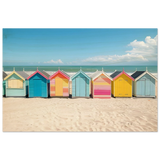 “Coastal Candy Huts” | Wall Art Print - Wood Prints - 20x30 cm / 8x12″ - 