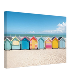 “Coastal Candy Huts” | Wall Art Print - Canvas - 30x45 cm / 12x18″ - 