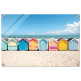 “Coastal Candy Huts” | Wall Art Print - Acrylic Print - 40x60 cm / 16x24″ - 