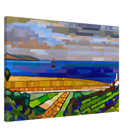"Coastal Harmony" – A Modern Seascape | Abstract Geometric wall Art print - 60x90 cm / 24x36″ - Canvas - 