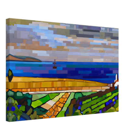 "Coastal Harmony" – A Modern Seascape | Abstract Geometric wall Art print - 40x60 cm / 16x24″ - Canvas - 