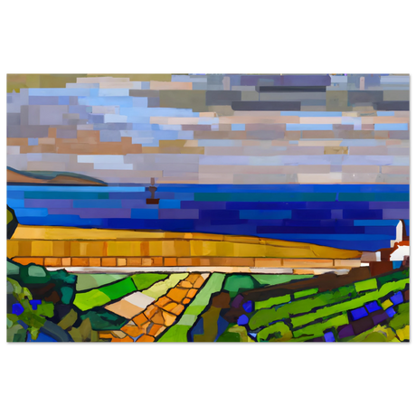 "Coastal Harmony" – A Modern Seascape | Abstract Geometric wall Art print - 60x90 cm / 24x36″ - Aluminum Print - 