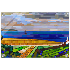 "Coastal Harmony" – A Modern Seascape | Abstract Geometric wall Art print - 30x45 cm / 12x18″ - Acrylic Print - 