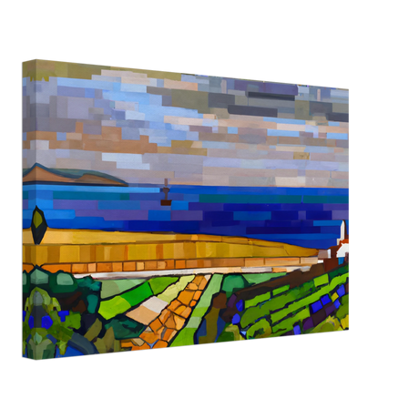 "Coastal Harmony" – A Modern Seascape | Abstract Geometric wall Art print - 30x45 cm / 12x18″ - Canvas - 