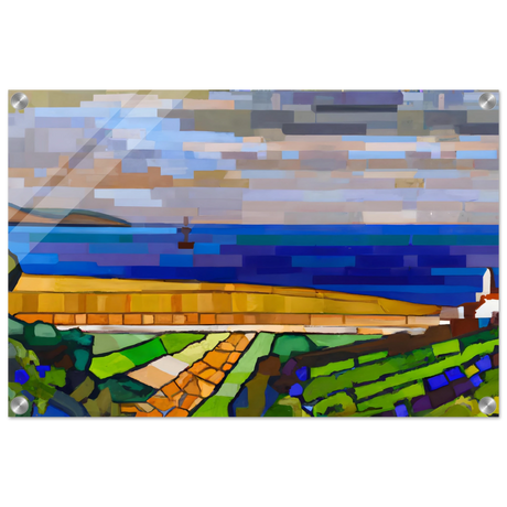 "Coastal Harmony" – A Modern Seascape | Abstract Geometric wall Art print - 40x60 cm / 16x24″ - Acrylic Print - 