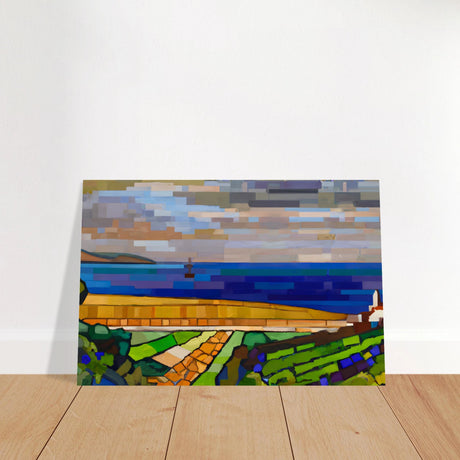 "Coastal Harmony" – A Modern Seascape | Abstract Geometric wall Art print - 60x90 cm / 24x36″ - Wood Prints - 