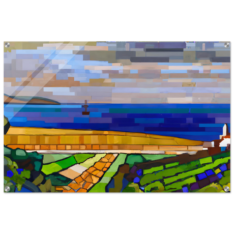 "Coastal Harmony" – A Modern Seascape | Abstract Geometric wall Art print - 60x90 cm / 24x36″ - Acrylic Print - 
