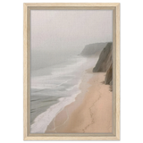 Coastal Reverie – Misty Cliffs & Gentle Shore Wall art print - Framed Canvas - 30x45 cm / 12x18″ - Wood frame