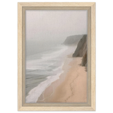 Coastal Reverie – Misty Cliffs & Gentle Shore Wall art print - Framed Canvas - 20x30 cm / 8x12″ - Wood frame