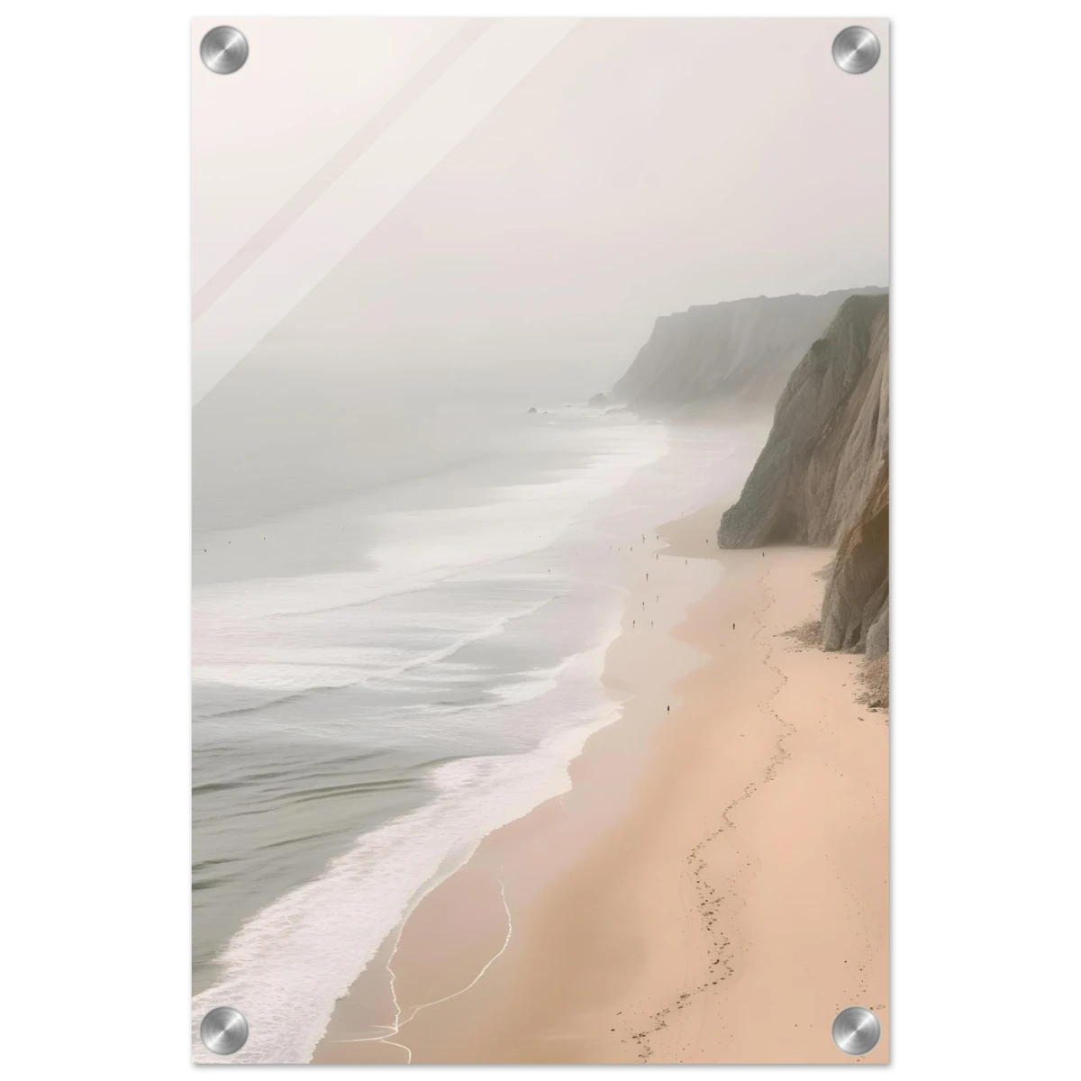 Coastal Reverie – Misty Cliffs & Gentle Shore Wall art print - Acrylic Print - 30x45 cm / 12x18″ - 