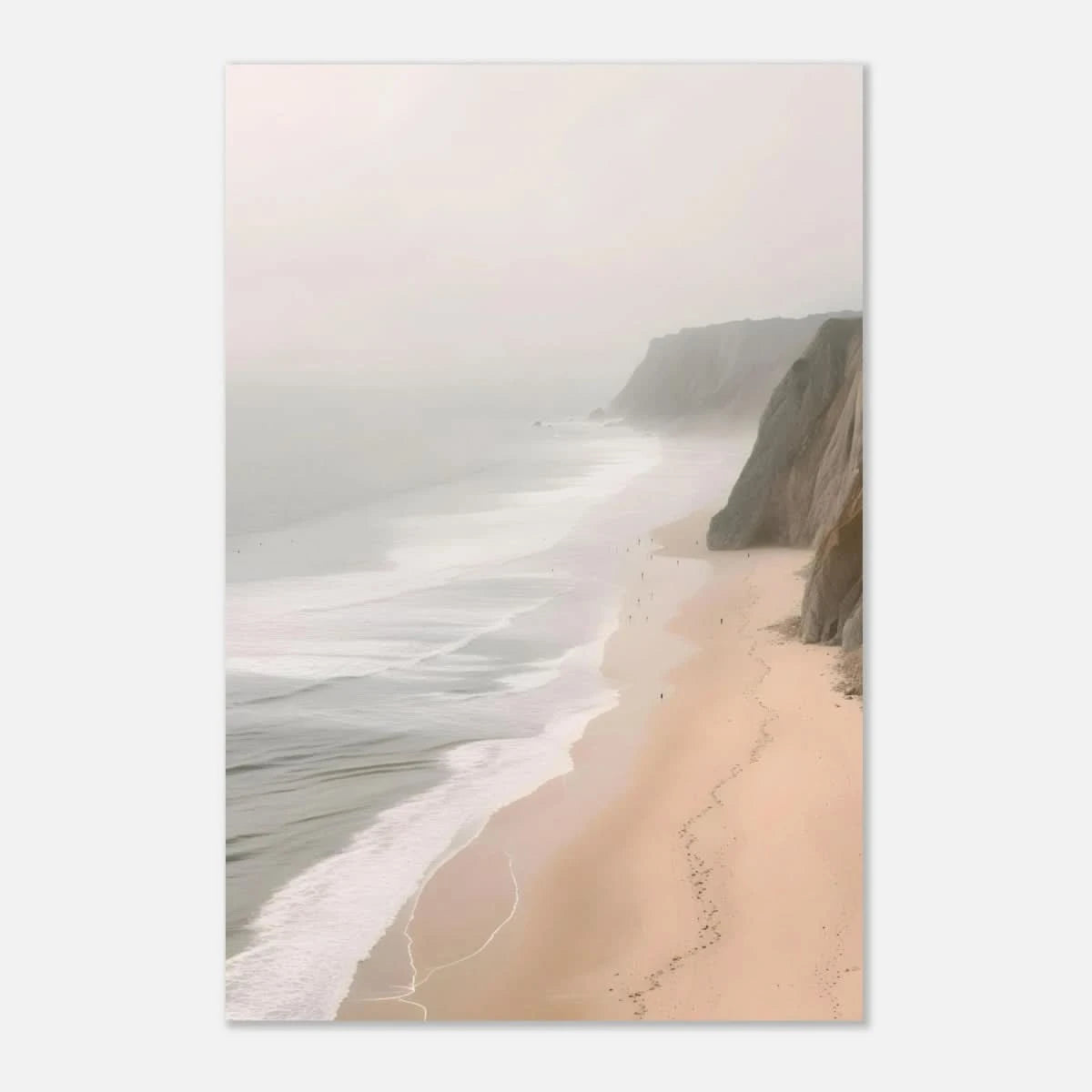 Coastal Reverie – Misty Cliffs & Gentle Shore Wall art print - Aluminum Print - 20x30 cm / 8x12″ - 