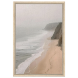 Coastal Reverie – Misty Cliffs & Gentle Shore Wall art print - Framed Canvas - 50x75 cm / 20x30″ - Wood frame