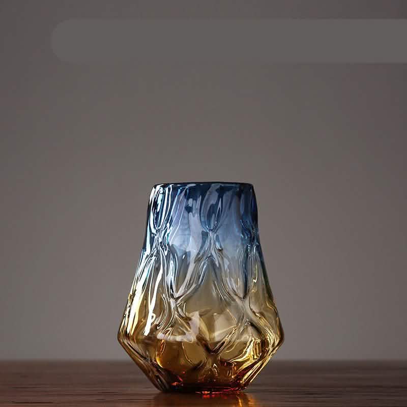 Colorful Gradient Glass Vase – Modern Hydroponic Decorative Flower Vase - Small - 
