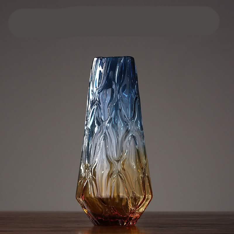Colorful Gradient Glass Vase – Modern Hydroponic Decorative Flower Vase - Large - 