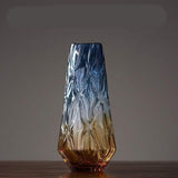 Colorful Gradient Glass Vase – Modern Hydroponic Decorative Flower Vase - Large - 