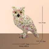 Colorful Owl Resin Ornaments – Modern Art Animal Figurines - Elegant Ivory Owl - 