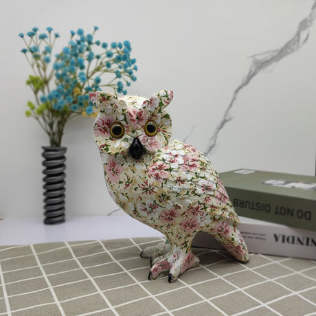 Colorful Owl Resin Ornaments – Modern Art Animal Figurines - Vibrant Harmony Owl - 