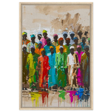 Colors of Community | Contemporary Figurative Art | wall art print - Framed Canvas - 30x45 cm / 12x18″ - Wood frame