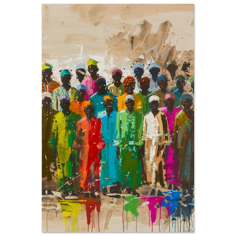 Colors of Community | Contemporary Figurative Art | wall art print - Wood Prints - 30x45 cm / 12x18″ - 