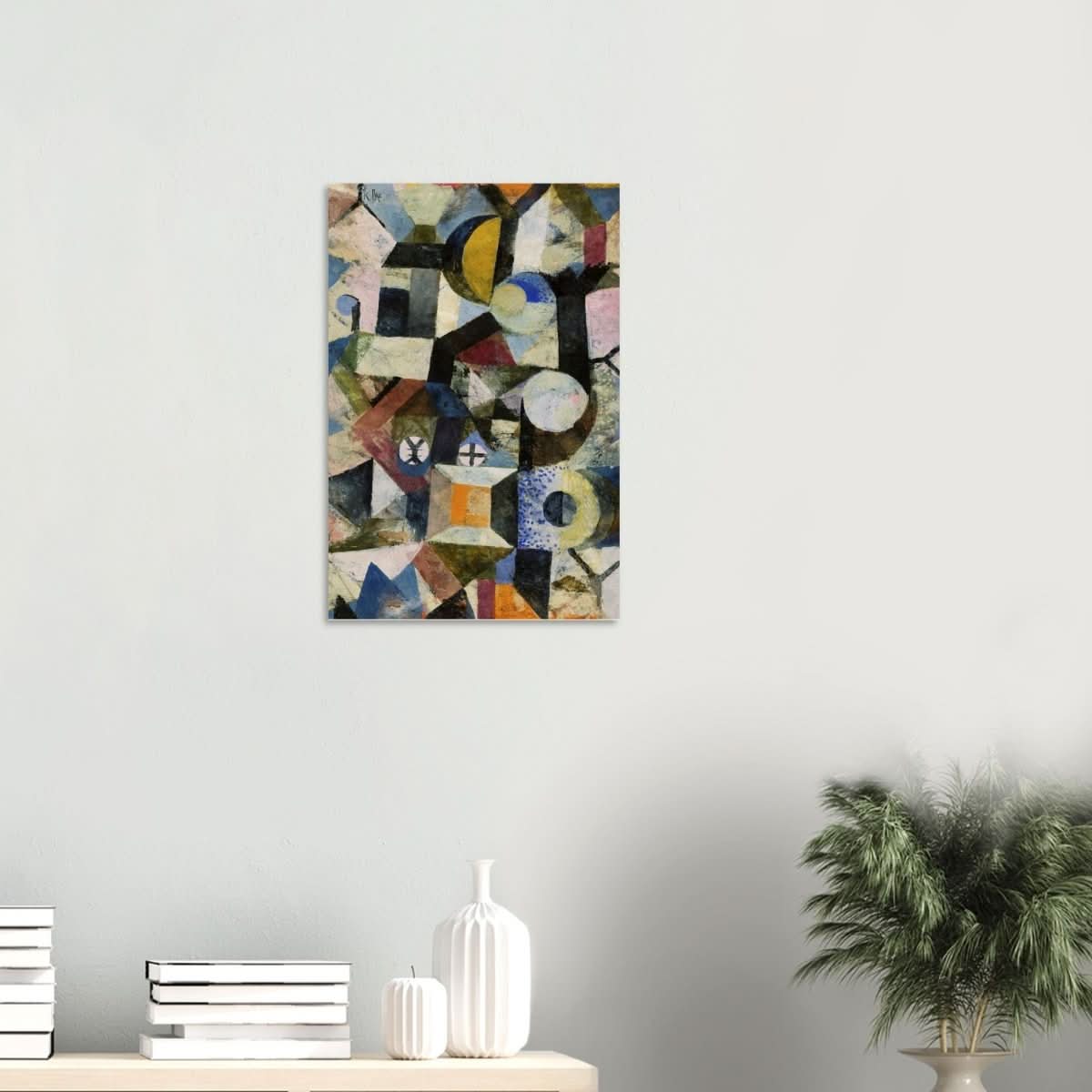 Composition with the Yellow Half - Moon and the Y by Paul Klee Abstract Wall art - Wood Prints - 40x60 cm / 16x24″ - 20 mm