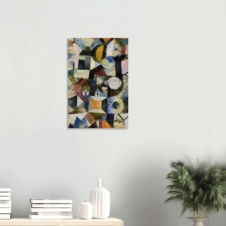 Composition with the Yellow Half - Moon and the Y by Paul Klee Abstract Wall art - Wood Prints - 40x60 cm / 16x24″ - 20 mm