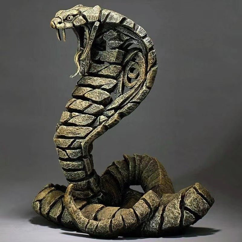 Contemporary Resin Animal Sculptures – Nature Inspired Home Décor - Snake - 