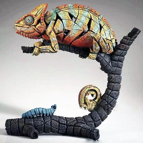 Contemporary Resin Animal Sculptures – Nature Inspired Home Décor - Chameleon - 