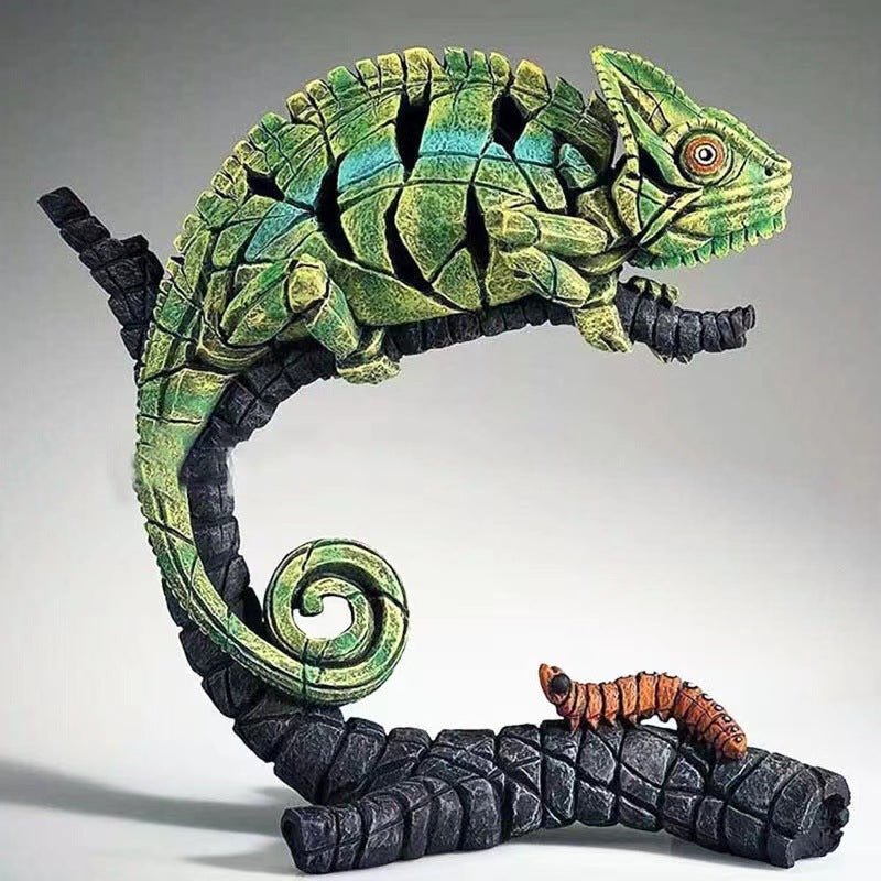Contemporary Resin Animal Sculptures – Nature Inspired Home Décor - Lizard - 