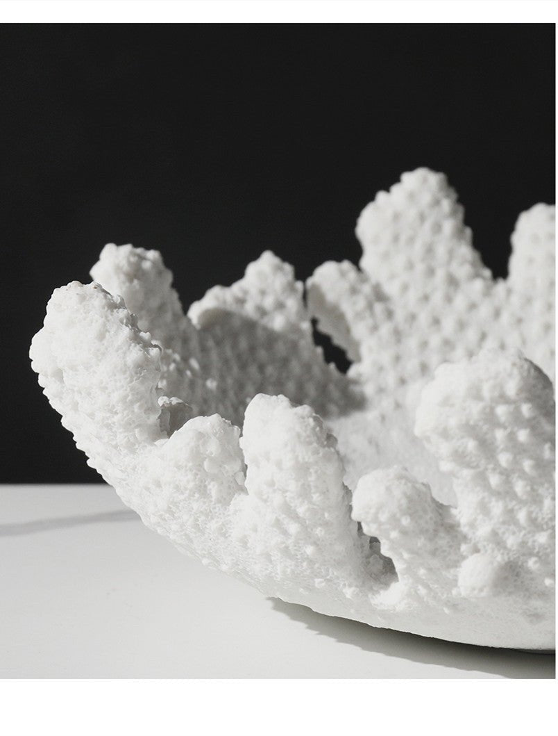 Coral - Inspired Resin Fruit Bowl – Modern Minimalist Decorative Plate - Coral flower - 
