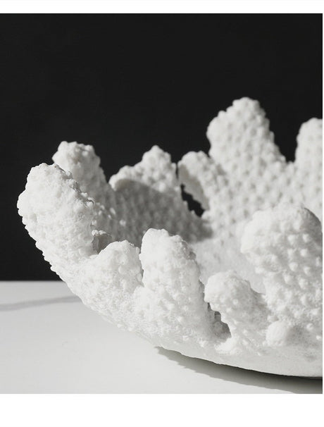 Coral - Inspired Resin Fruit Bowl – Modern Minimalist Decorative Plate - Coral flower - 