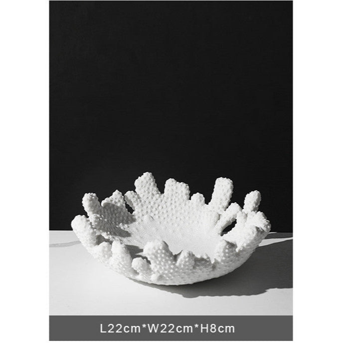 Coral - Inspired Resin Fruit Bowl – Modern Minimalist Decorative Plate - Coral flower - 