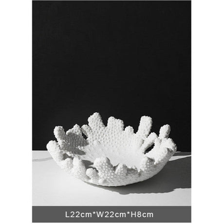 Coral - Inspired Resin Fruit Bowl – Modern Minimalist Decorative Plate - Coral flower - 