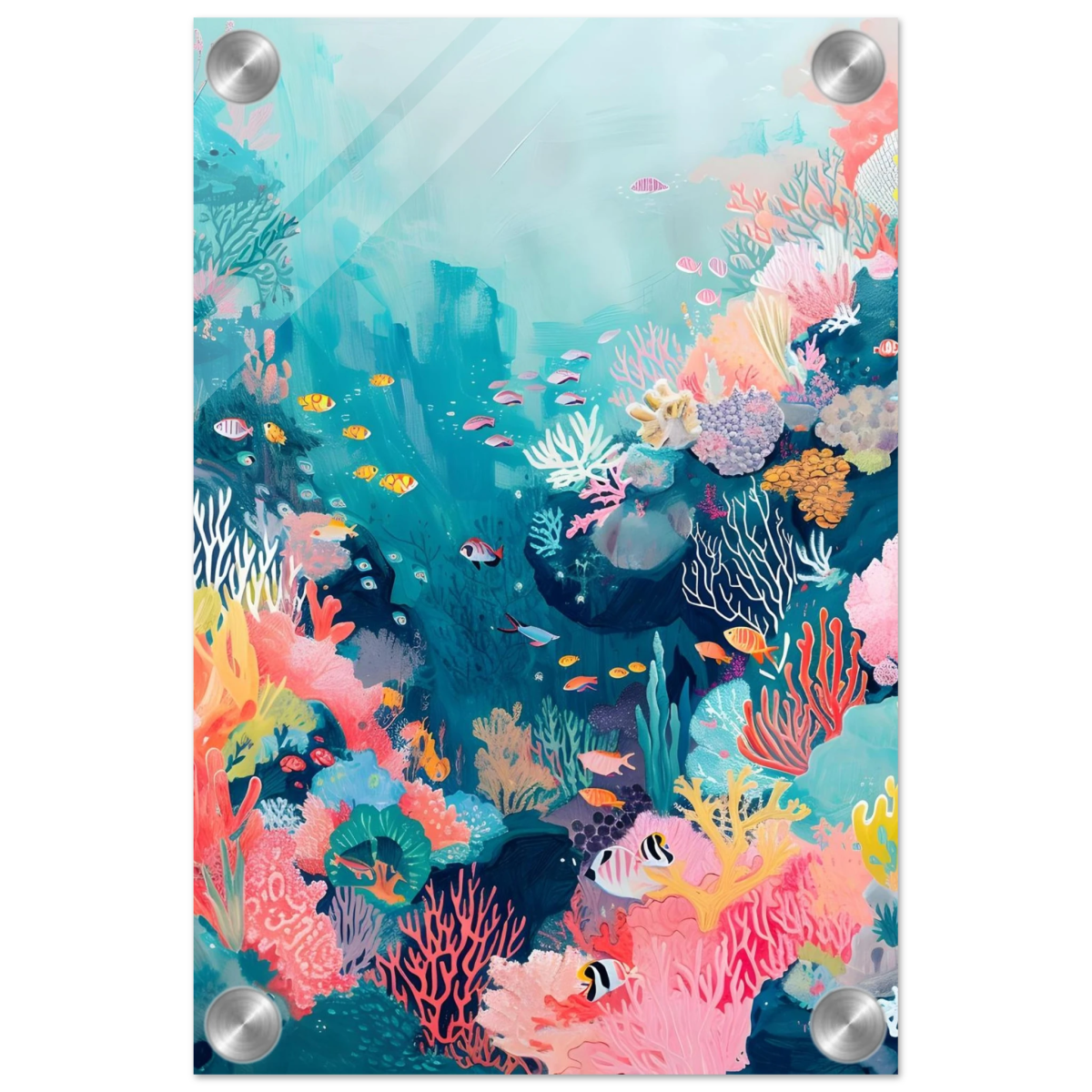 "Coral Symphony" – Underwater Reef Wall Art Print - Acrylic Print - 20x30 cm / 8x12″ - 