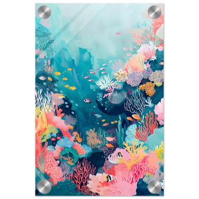 "Coral Symphony" – Underwater Reef Wall Art Print - Acrylic Print - 20x30 cm / 8x12″ - 