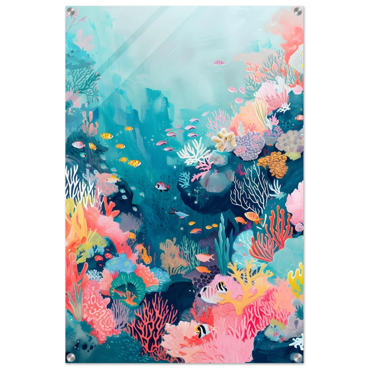 "Coral Symphony" – Underwater Reef Wall Art Print - Acrylic Print - 60x90 cm / 24x36″ - 