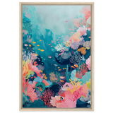 "Coral Symphony" – Underwater Reef Wall Art Print - Framed Canvas - 60x90 cm / 24x36″ - Wood frame