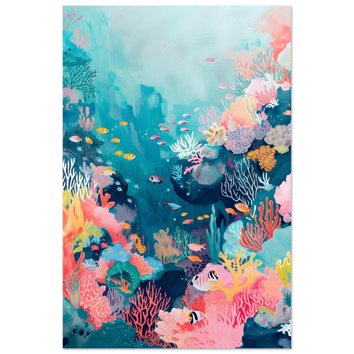 "Coral Symphony" – Underwater Reef Wall Art Print - Fine Art Poster - 30x45 cm / 12x18″ - 