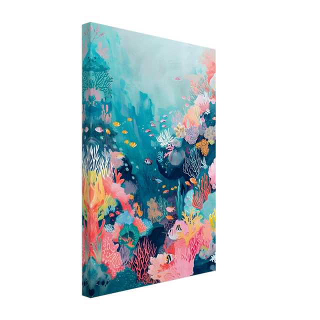 "Coral Symphony" – Underwater Reef Wall Art Print - Canvas - 30x45 cm / 12x18″ - 