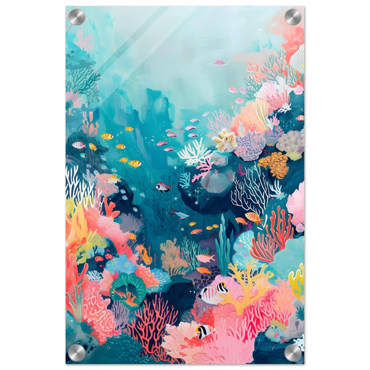 "Coral Symphony" – Underwater Reef Wall Art Print - Acrylic Print - 30x45 cm / 12x18″ - 