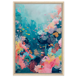 "Coral Symphony" – Underwater Reef Wall Art Print - Framed Canvas - 50x75 cm / 20x30″ - Wood frame